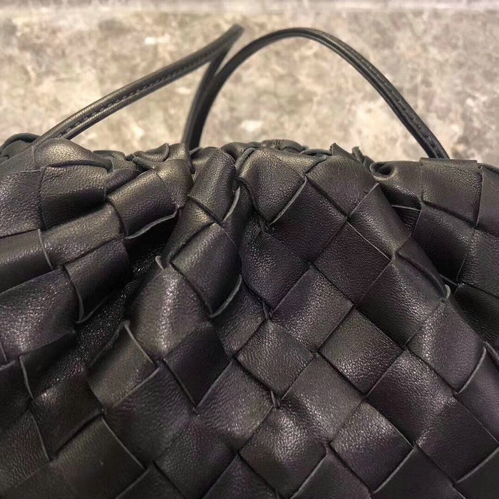 Bottega Veneta Woven Leather The Pouch Black 576175