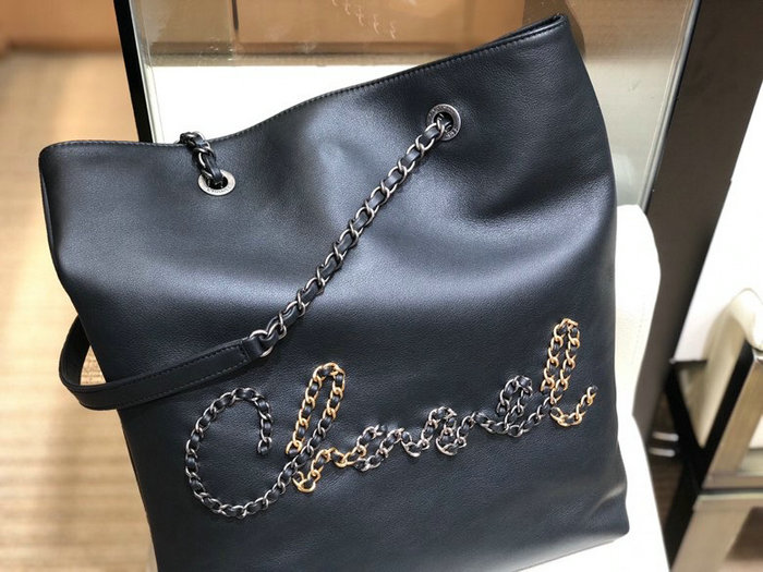 Chanel Calfskin Shopping Bag Black AS168