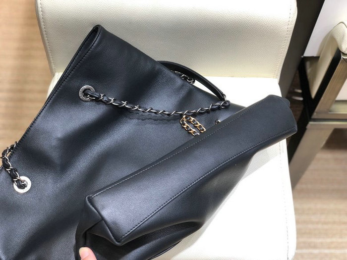 Chanel Calfskin Shopping Bag Black AS168