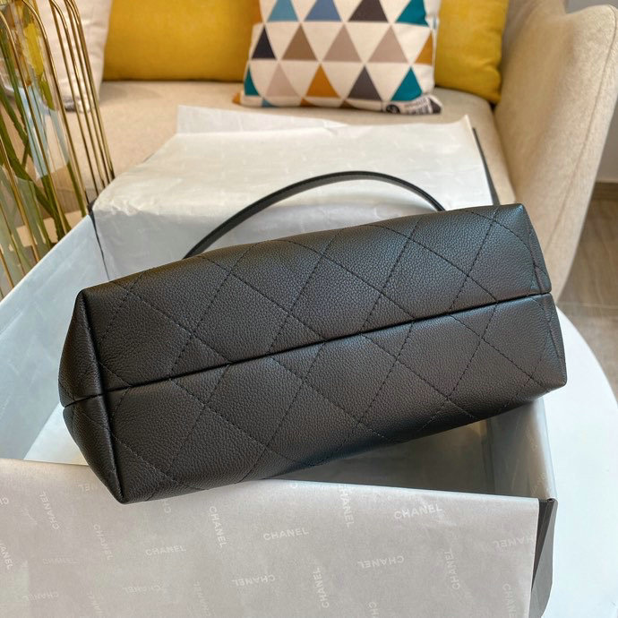Chanel Calfskin Shoulder Bag Black AS01460