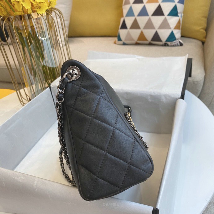 Chanel Calfskin Shoulder Bag Black AS1886