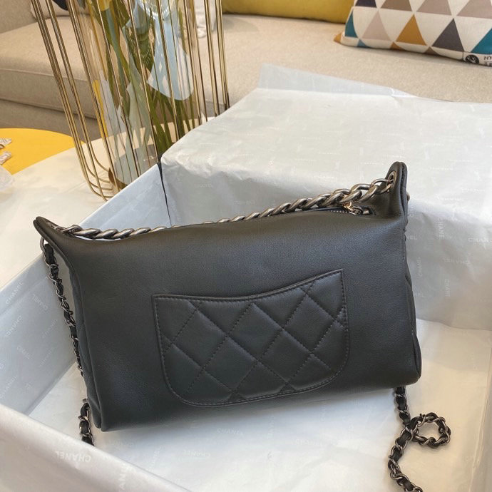 Chanel Calfskin Shoulder Bag Black AS1886