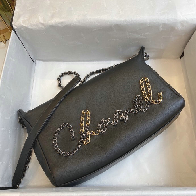 Chanel Calfskin Shoulder Bag Black AS1886