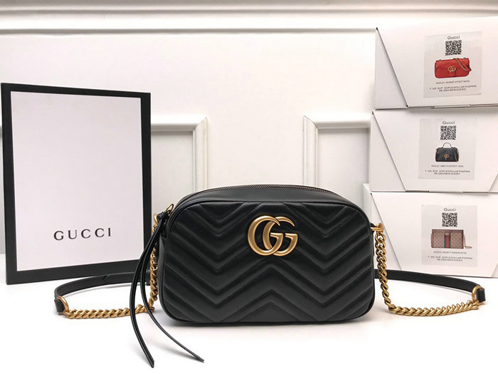 Gucci GG Marmont Small Matelasse Shoulder Bag 447632 Black