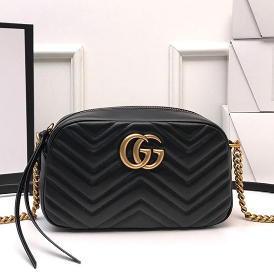 Gucci GG Marmont Small Matelasse Shoulder Bag 447632 Black