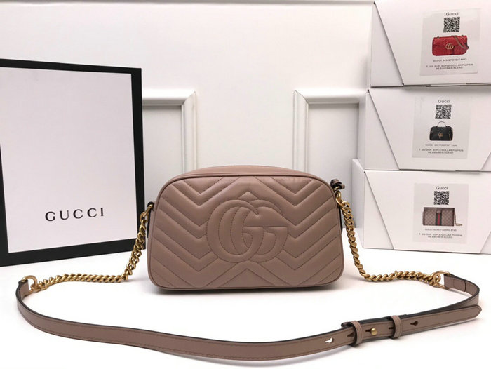 Gucci GG Marmont Small Matelasse Shoulder Bag 447632 Dusty Pink