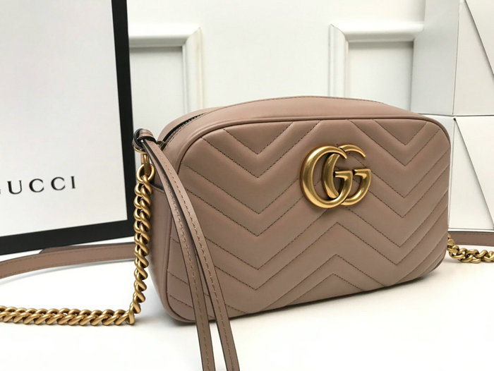 Gucci GG Marmont Small Matelasse Shoulder Bag 447632 Dusty Pink