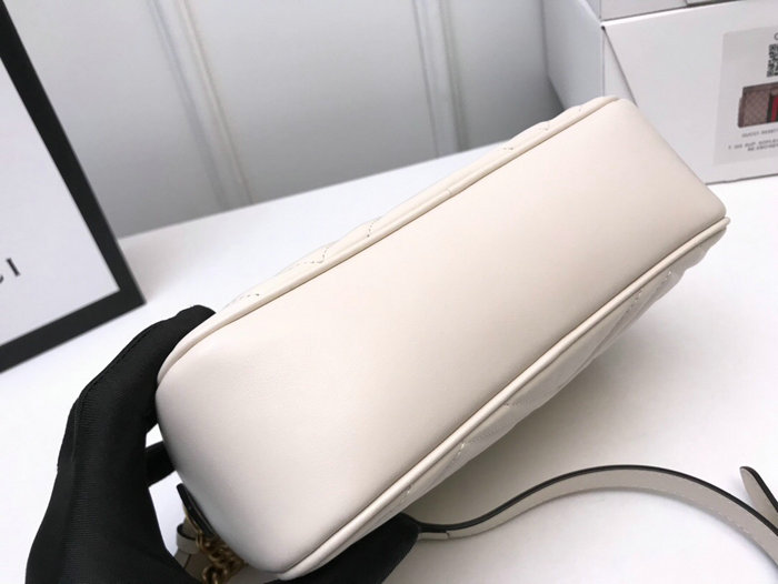 Gucci GG Marmont Small Matelasse Shoulder Bag 447632 White