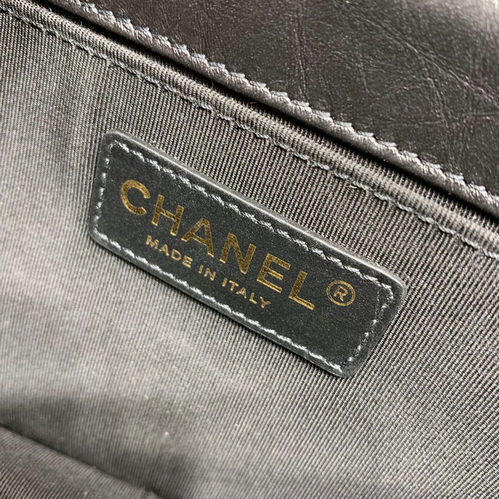 Chanel Aged Calfskin Flap Bag Black AS1430