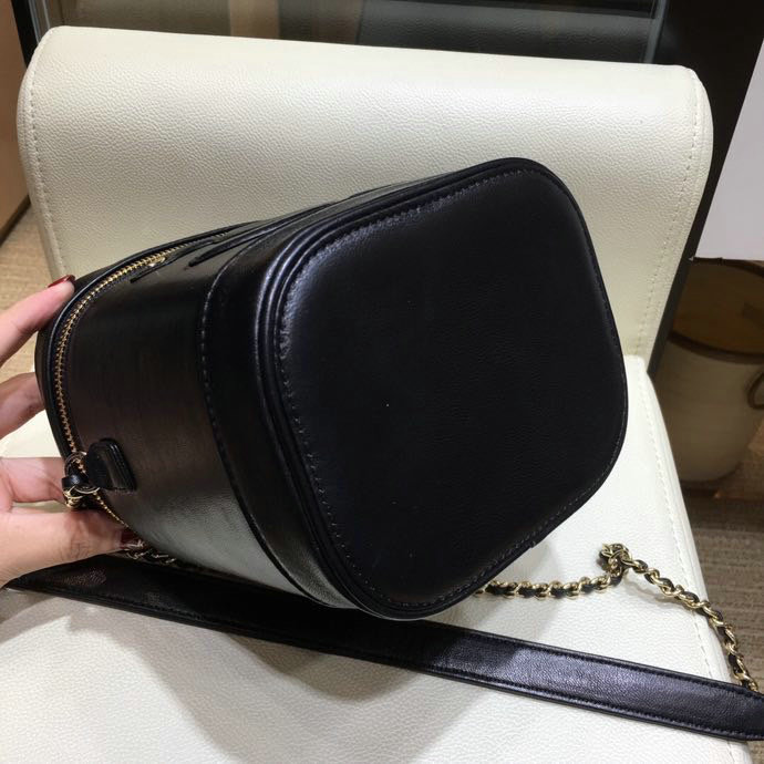Chanel Lambskin CC Logo Coco Vanity Case Bag Black AS0323