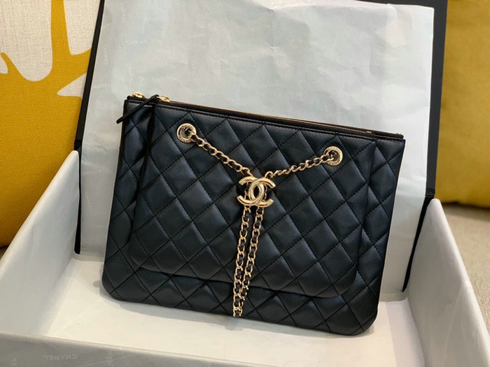 Chanel Lambskin Shoulder Bag Black A06151