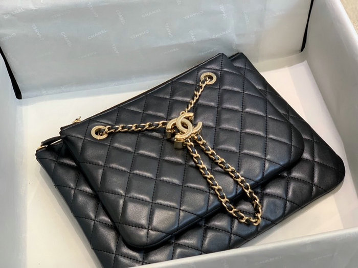 Chanel Lambskin Shoulder Bag Black A06151