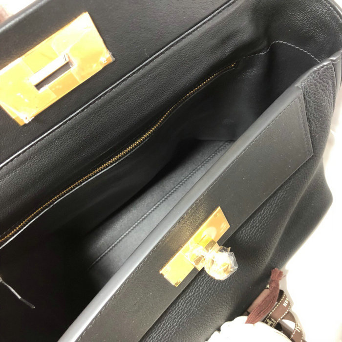 Hermes Kelly 24/24 Togo Leather Bag Black H06131