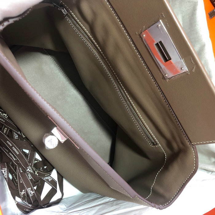 Hermes Kelly 24/24 Togo Leather Bag Dark Grey H06131
