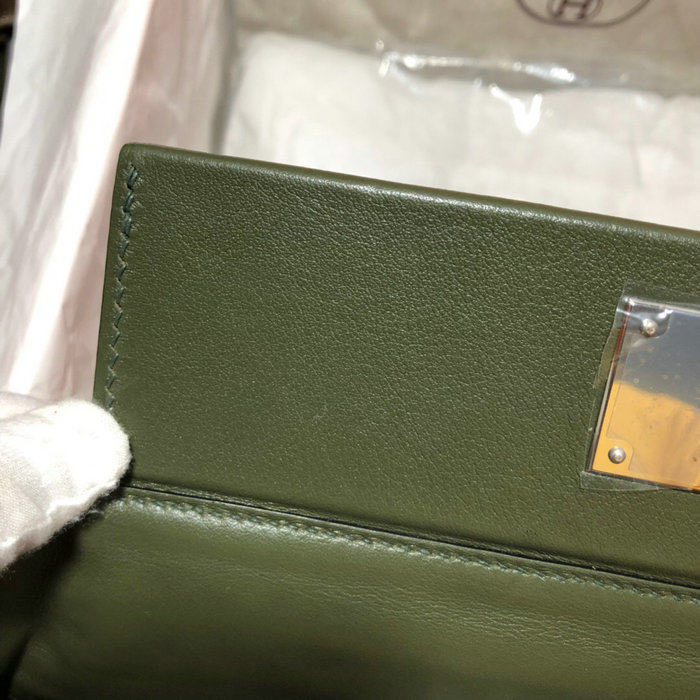 Hermes Kelly 24/24 Togo Leather Bag Green H06131