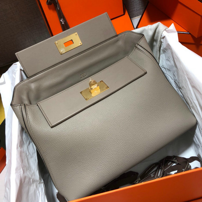 Hermes Kelly 24/24 Togo Leather Bag Grey H06131