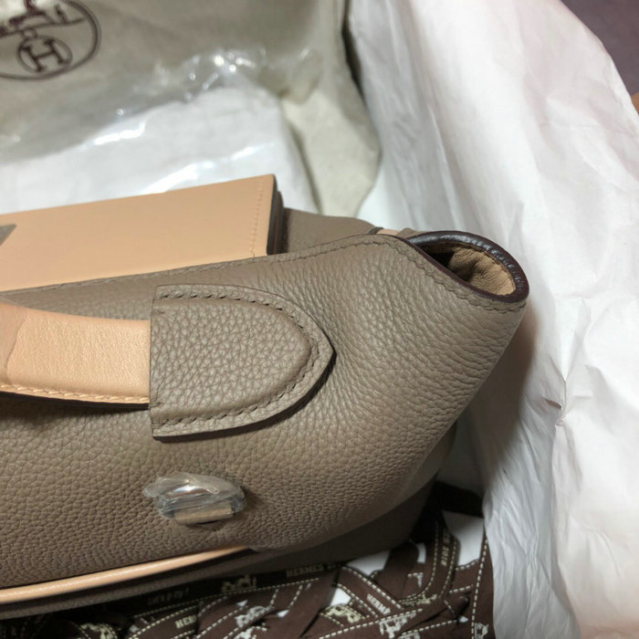 Hermes Kelly 24/24 Togo Leather Bag Grey and Beige H06131