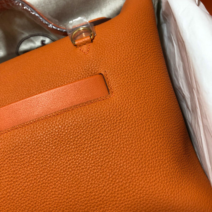 Hermes Kelly 24/24 Togo Leather Bag Orange with Gold Hardware H06131