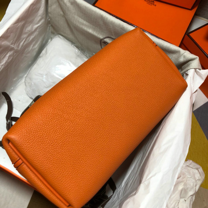 Hermes Kelly 24/24 Togo Leather Bag Orange with Gold Hardware H06131