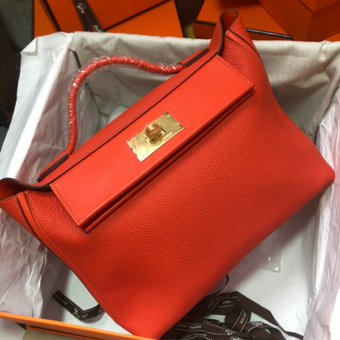 Hermes Kelly 24/24 Togo Leather Bag Red H06131