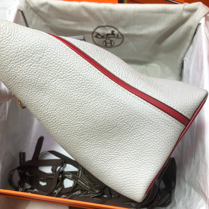 Hermes Kelly 24/24 Togo Leather Bag White with Gold Hardware H06131