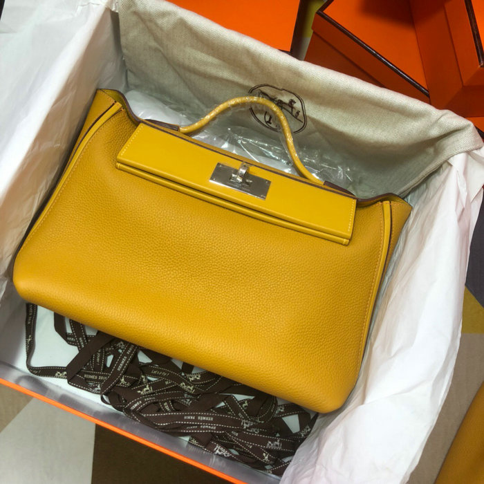 Hermes Kelly 24/24 Togo Leather Bag Yellow H06131