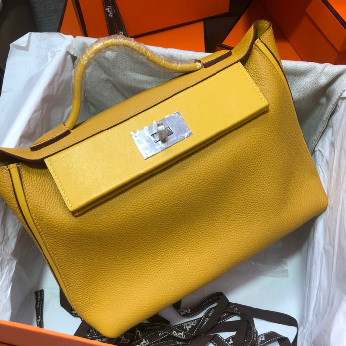 Hermes Kelly 24/24 Togo Leather Bag Yellow H06131