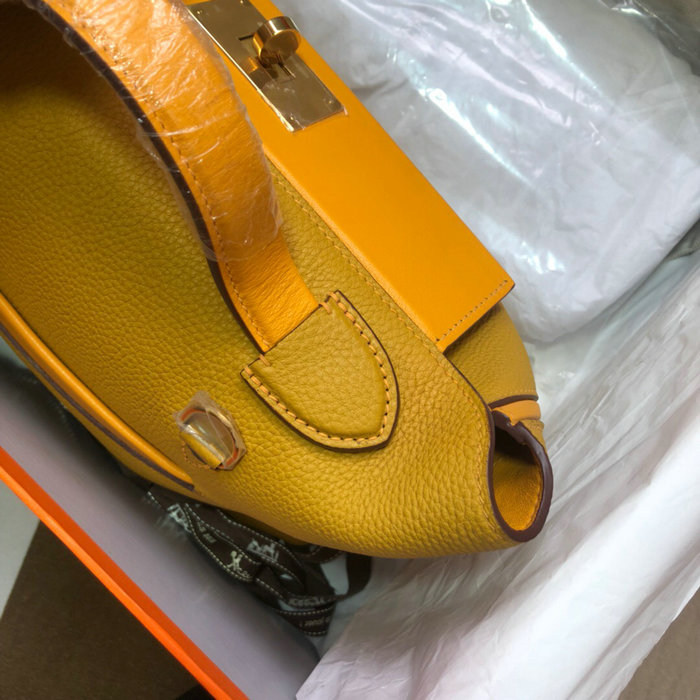 Hermes Kelly 24/24 Togo Leather Bag Yellow and Dark Yellow H06131