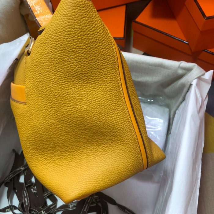 Hermes Kelly 24/24 Togo Leather Bag Yellow and Dark Yellow H06131