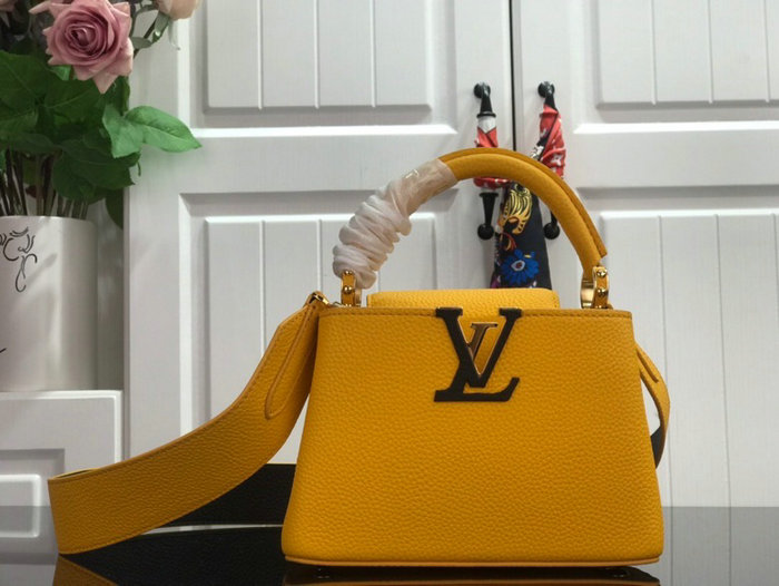 Louis Vuitton Taurillon Leather Capucines Mini Yellow M48865