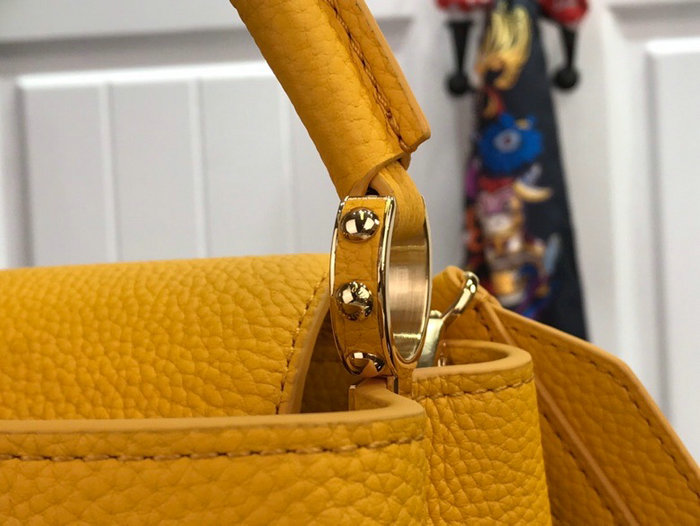 Louis Vuitton Taurillon Leather Capucines Mini Yellow M48865