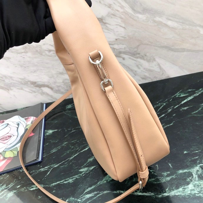 Prada Calfskin Hobo Bag Beige 1BC132