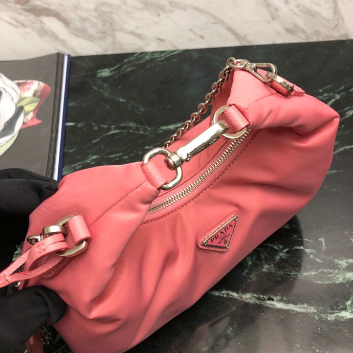 Prada Nylon Hobo Bag Pink 1BH172