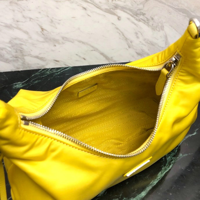 Prada Nylon Hobo Bag Yellow 1BH172