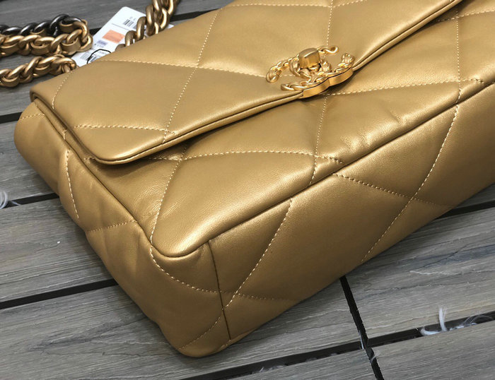 Chanel 19 Large Flap Bag Gold AS1160