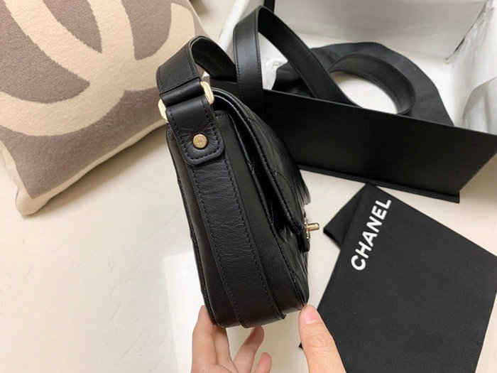 Chanel Calfskin Flap Bag Black AS1737