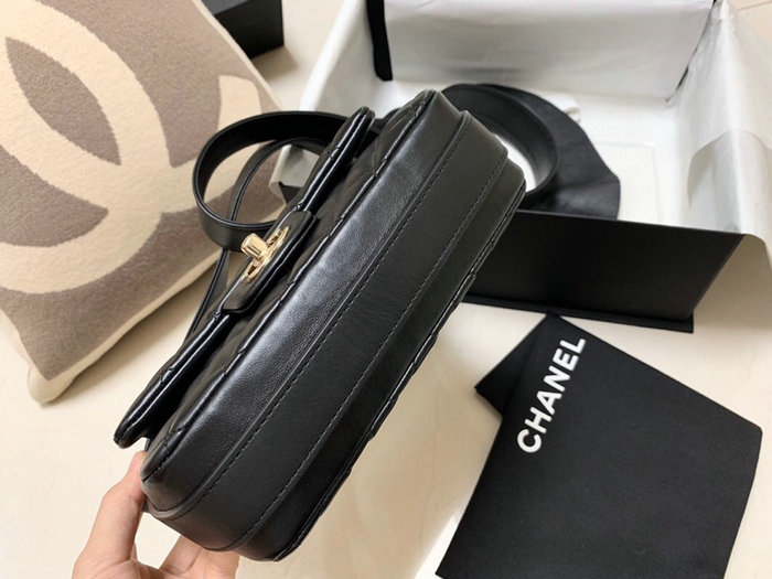Chanel Calfskin Flap Bag Black AS1737