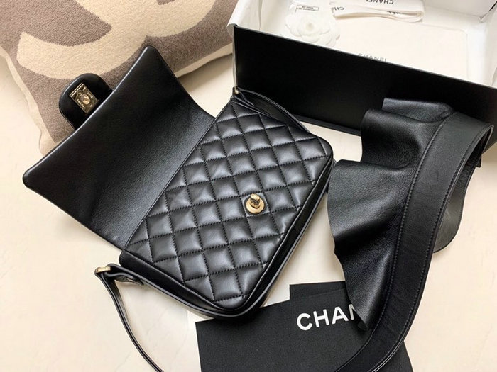 Chanel Calfskin Flap Bag Black AS1737