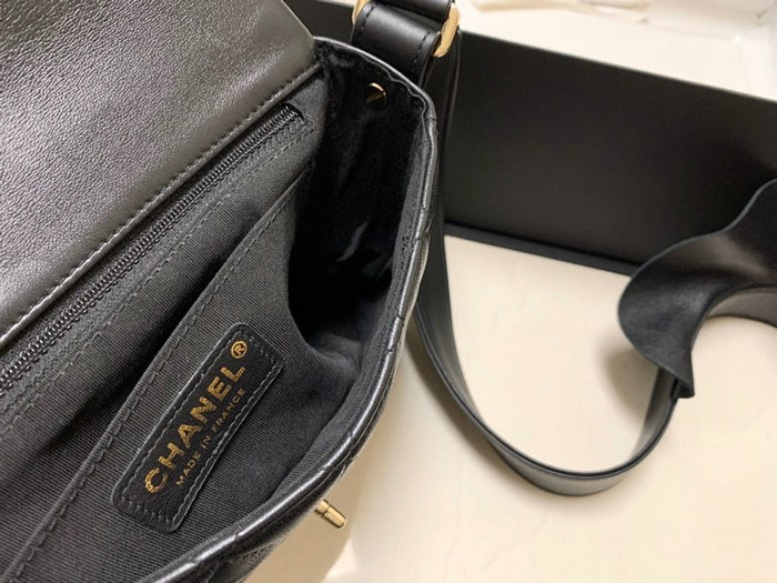 Chanel Calfskin Flap Bag Black AS1737