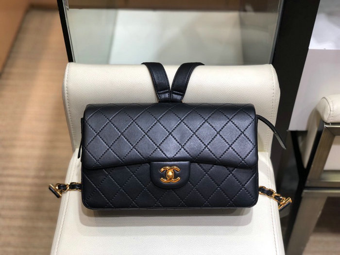 Chanel Lambskin Flap Bag Black AS07063