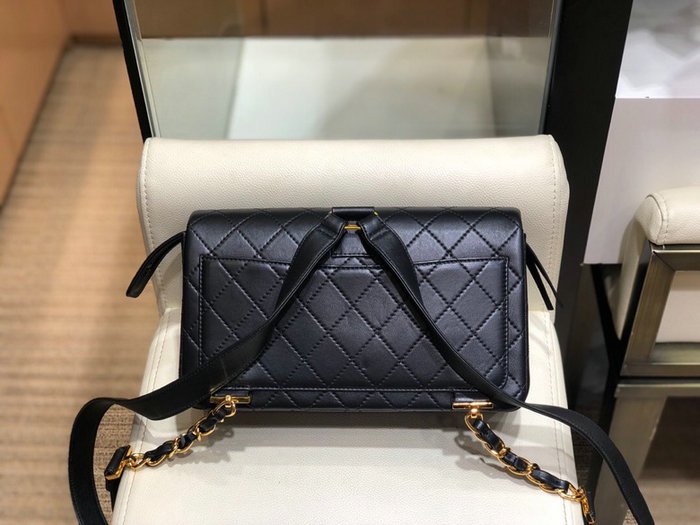 Chanel Lambskin Flap Bag Black AS07063