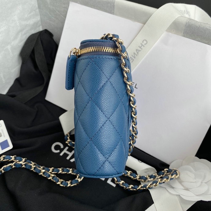 Chanel mini vanity with classic chain Blue AP1466