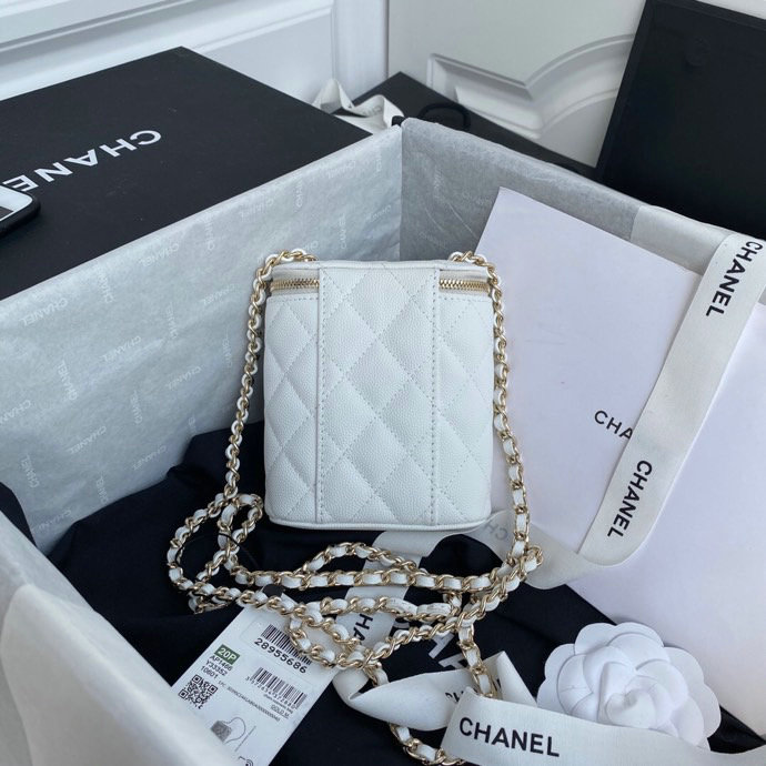 Chanel mini vanity with classic chain White AP1466