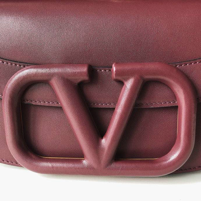 Valentino Garavani Supervee Calfskin Crossbody Bag Burgundy V07191