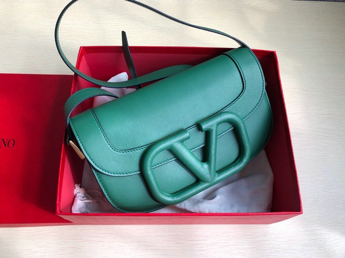 Valentino Garavani Supervee Calfskin Crossbody Bag Green V07191