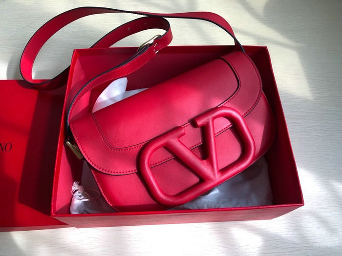 Valentino Garavani Supervee Calfskin Crossbody Bag Red V07191