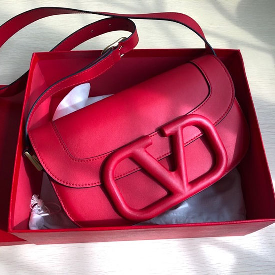 Valentino Garavani Supervee Calfskin Crossbody Bag Red V07191