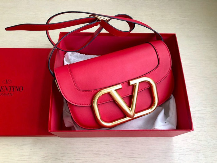 Valentino Garavani Supervee Calfskin Crossbody Bag Red V07193