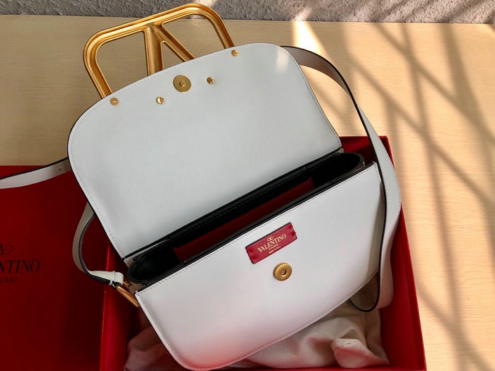 Valentino Garavani Supervee Calfskin Crossbody Bag White V07193