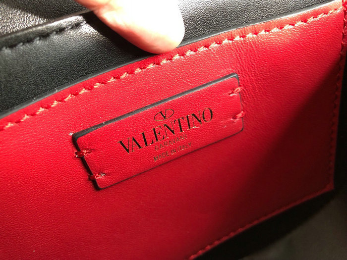 Valentino Small Supervee Calfskin Crossbody Bag Black V07192
